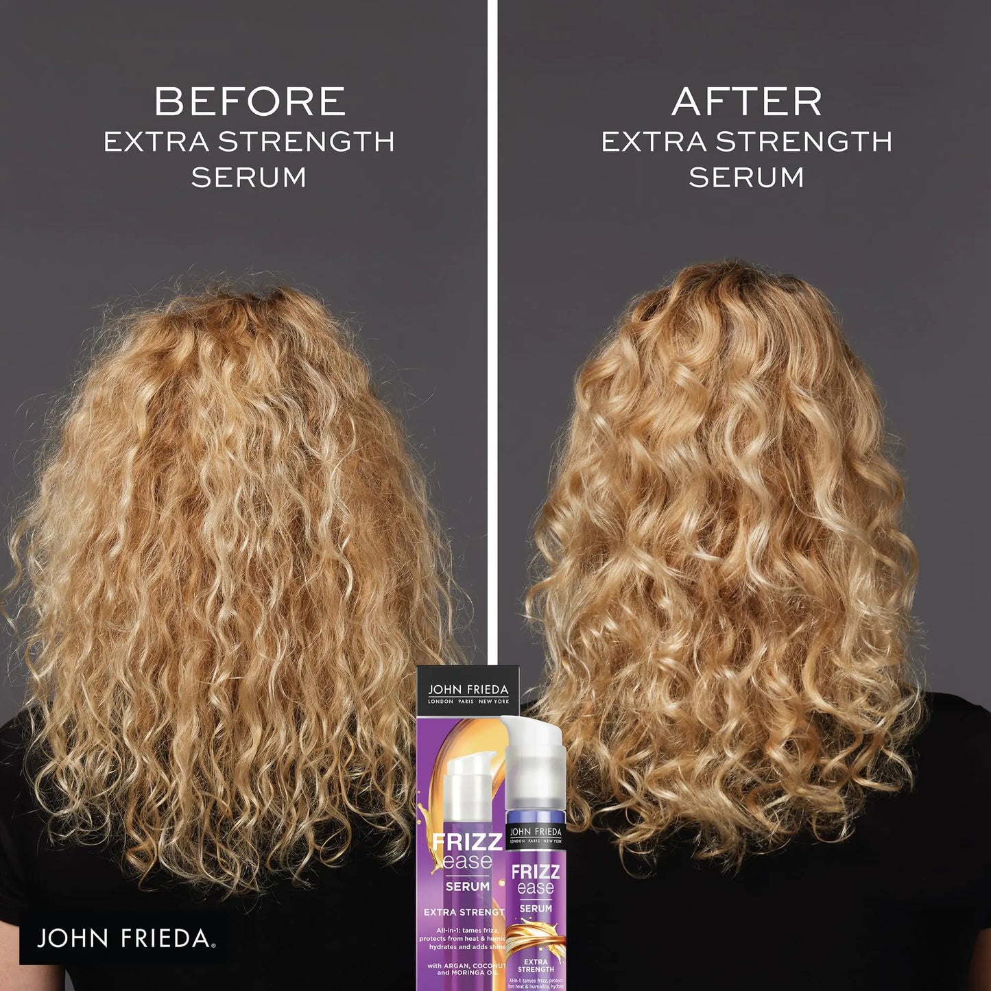 John Frieda Anti Frizz, Frizz Ease Extra Strength Hair Serum with Argan Oil, Anti-Humidity Spray for Hair, Nourishing Treatment for Thick, Coarse Hair, 1.69 Oz, Pack of 2 Coconut 1.69 Fl Oz (Pack of 1)